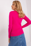 Elegant V-Neck Ribbed Sweater with Decorative Buttons