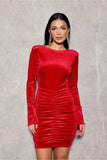 Elegant Mini Dress with Cutout Sleeves and Creased Detail