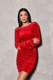 Elegant Mini Dress with Cutout Sleeves and Creased Detail