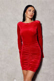 Elegant Mini Dress with Cutout Sleeves and Creased Detail