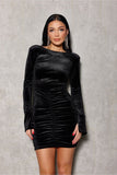 Elegant Mini Dress with Extended Sleeves and Cutout Detail