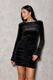 Elegant Mini Dress with Extended Sleeves and Cutout Detail