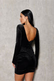 Elegant Mini Dress with Extended Sleeves and Cutout Detail
