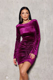 Elegant Mini Dress with Cutout Sleeves and Creased Detail