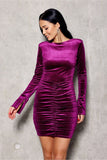 Elegant Mini Dress with Cutout Sleeves and Creased Detail