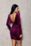 Elegant Mini Dress with Cutout Sleeves and Creased Detail