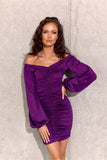 Glitter Mini Dress with Off-Shoulder Design for Parties