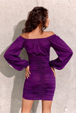 Glitter Mini Dress with Off-Shoulder Design for Parties