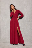 Elegant Brocade Maxi Dress with Cutout and Belt Detail