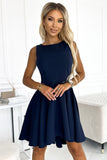 Elegant Navy Blue Dress with Longer Back for Dancing