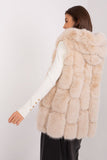 Elegant Hooded Fur Vest with Pockets for Everyday Wear