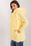 Elegant Hooded Fur Vest with Pockets for Cozy Comfort