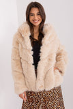 Elegant Hooded Fur Jacket with Pockets for Cold Weather