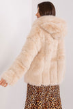 Elegant Hooded Fur Jacket with Pockets for Cold Weather