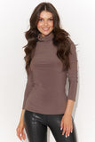Elegant Stretchy Turtleneck Blouse for Women