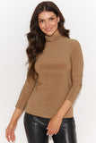 Elegant Stretchy Turtleneck Blouse for Versatile Styling