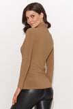 Elegant Stretchy Turtleneck Blouse for Versatile Styling