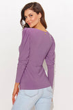 Elegant V-Neck Blouse with Puff Sleeves for Stylish Looks
