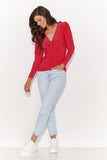 Elegant V-Neck Blouse with Romantic Buff Sleeves