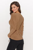 Elegant V-Neck Blouse with Romantic Buff Sleeves