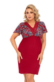 Elegant Maroon Chemise with Lace and Frill Details
