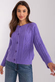 Variegated Texture Women's Sweater with Button Detail
