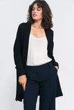 Unbuttoned Black Cardigan in Soft Knit Fabric