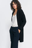 Unbuttoned Black Cardigan in Soft Knit Fabric
