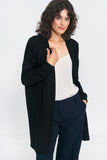 Unbuttoned Black Cardigan in Soft Knit Fabric
