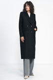Chic Black Oversize Coat with Double Row Fastening