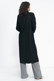 Chic Black Oversize Coat with Double Row Fastening