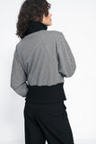 Stylish Black Herringbone Jacket with Practical Pockets