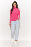 Elegant Turtleneck Blouse with Gold-Plated Detail
