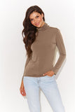 Elegant Turtleneck Blouse with Gold-Plated Detail