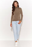 Elegant Turtleneck Blouse with Gold-Plated Detail