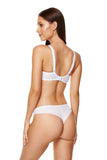 Elegant Shimmering Embroidered Thong with Tulle Back