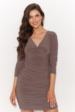 Elegant Long Sleeve Heart Neckline Short Dress