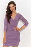 Elegant Long Sleeve Short Dress with Heart Neckline