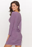 Elegant Long Sleeve Short Dress with Heart Neckline