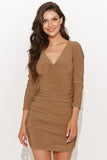 Elegant Long Sleeve Heart Neckline Short Dress