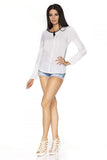 Elegant Chiffon Blouse with Decorative Teardrop Detail