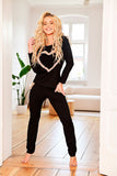 Charming Viscose Pajama Set with Lace Heart & Tulle Ruffles