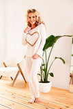 Charming Viscose Pajama Set with Lace Heart and Tulle Ruffles