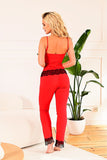 Elegant Lace-Trimmed Viscose Pajama Set for Women