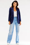 Casual Loose Jacket with Shawl Collar and Ruffled Sleeves
