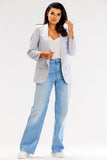 Casual Loose Jacket with Shawl Collar and Ruffled Sleeves