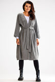 Soft Long Cardigan with Wide Sleeves and Tie Belt