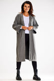 Soft Long Cardigan with Wide Sleeves and Tie Belt