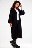 Soft Long Cardigan with Wide Sleeves and Tie Belt