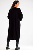 Soft Long Cardigan with Wide Sleeves and Tie Belt